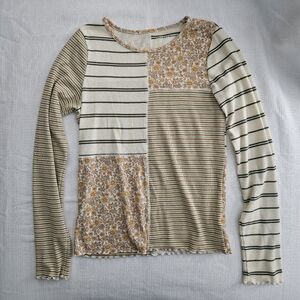 Floral Patchwork Long Sleeve Top